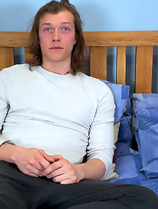 Young Straight & Lean Aiden Wanks his Big Uncut Cock & Fires a Big Load of Cum!